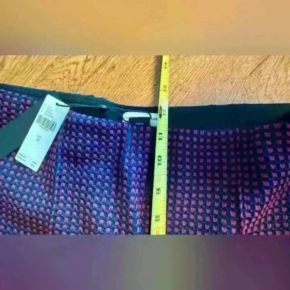 NWT Anthropologie Essential Crop Flare Pants In Maroon Navy Check Size Medium - Picture 11 of 14